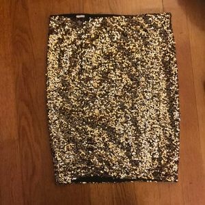 Sequin Gold Mini Skirt